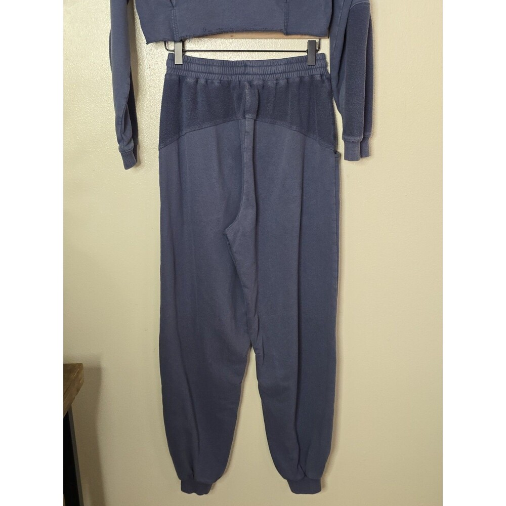 Bohme Women's XS Blue Cropped Quarter Zip Sweatshirt Jogger Pants 2 Piece Set - Picture 11 of 13